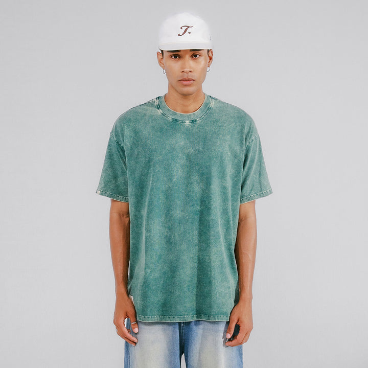 Oversized Washed T- Shirt - Pine Green