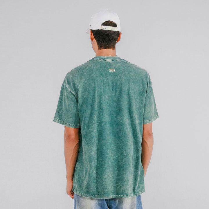 Oversized Washed T- Shirt - Pine Green