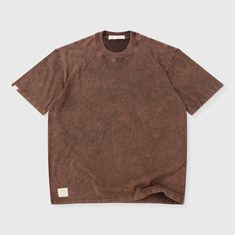 Oversized Washed T- Shirt - Brown