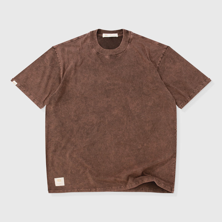 Oversized Washed T- Shirt - Brown