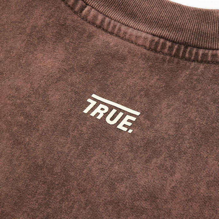 Oversized Washed T- Shirt - Brown