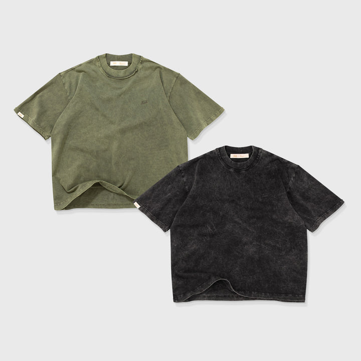 Core Boxy Tees Pack X 2 - Military Green & Dark Grey