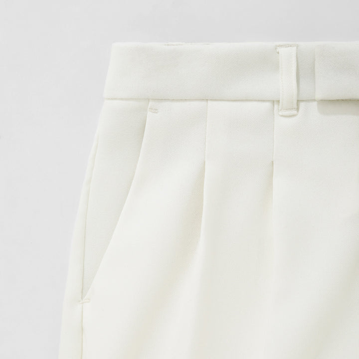 Classic Press-Stud Pants For Women - Ivory
