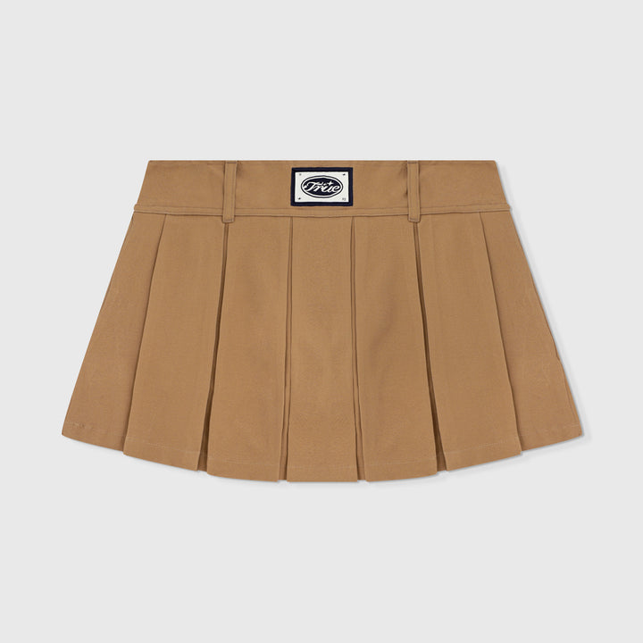 Pleated Mini Skirt - Khaki