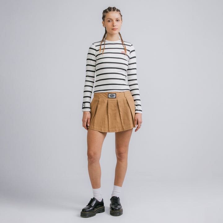 Pleated Mini Skirt - Khaki