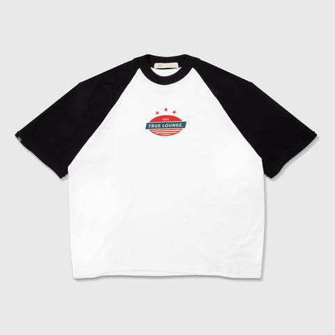 Retro Ranglan Boxy Tee - White/Black