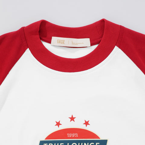 Retro Raglan Boxy Tee - White/Red