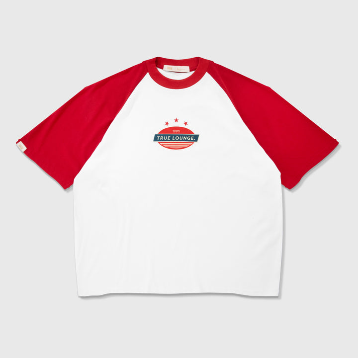 Retro Raglan Boxy Tee - White/Red