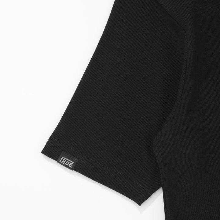 Ribbed Fitted Tee - Black