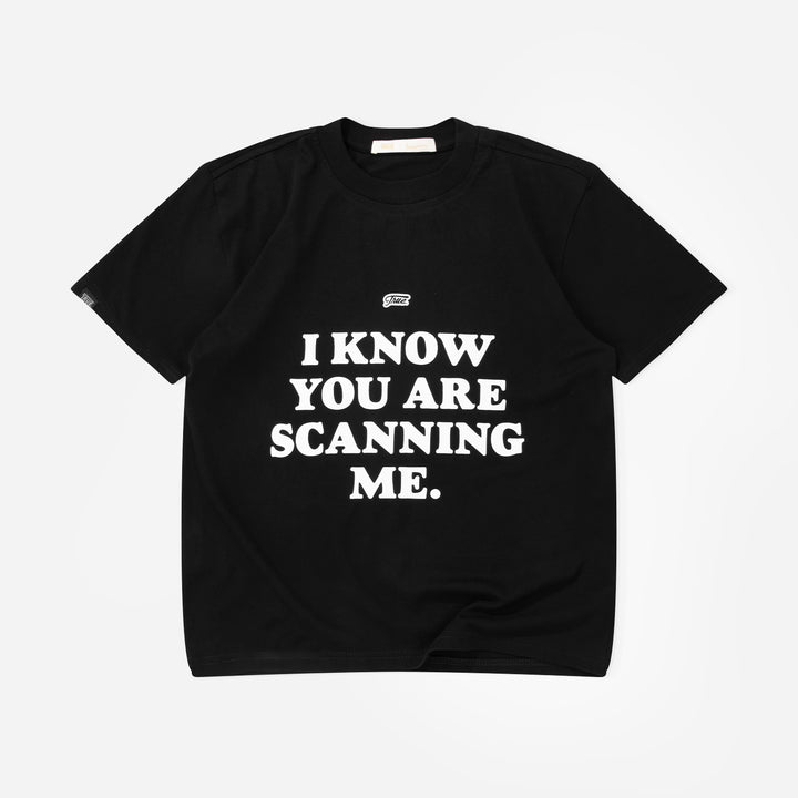 Scanning Cropped Tee - Black