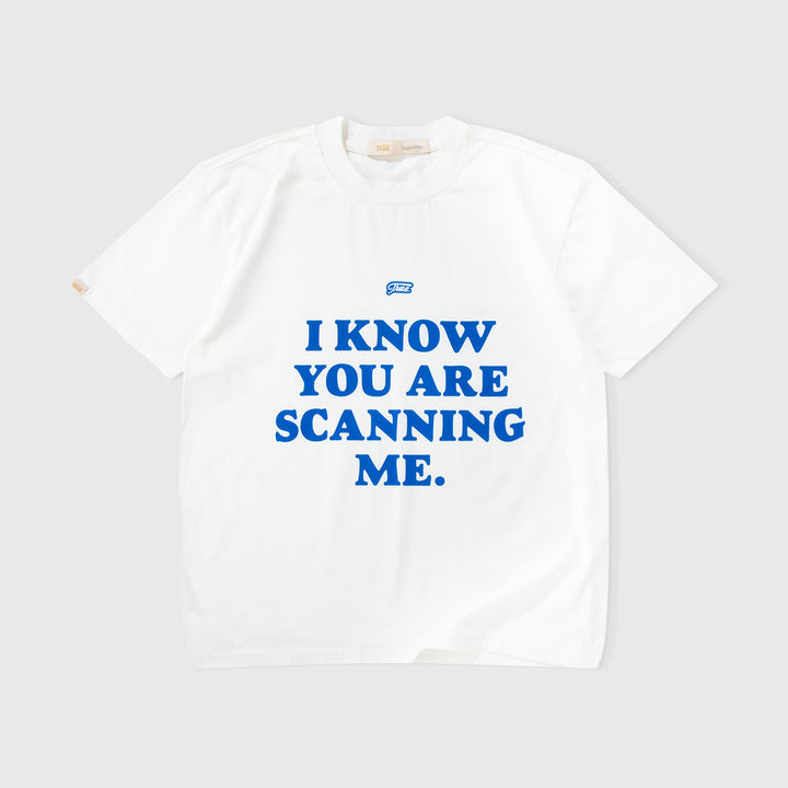 Scanning Cropped Tee - Cream