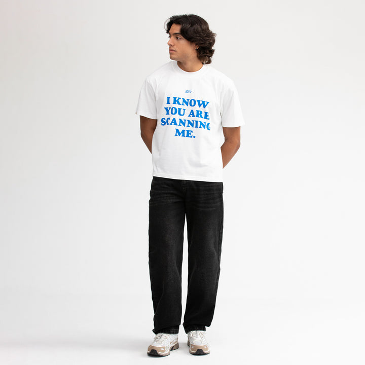 Scanning Cropped Tee - Cream