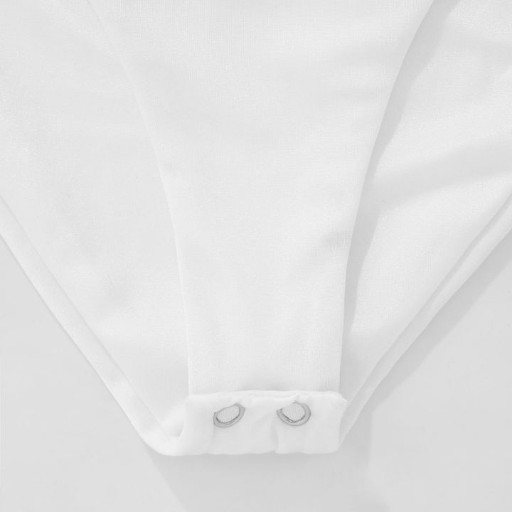 Shine High-Cut Bodysuit - White