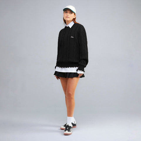 Lounge Knit Crewneck Sweater - Black