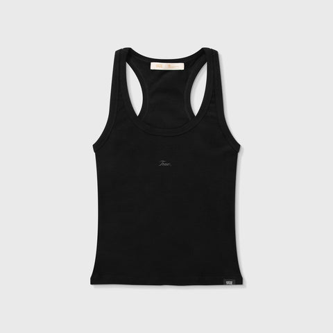 Signature Ribbed Tank Top - Black