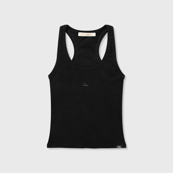 Signature Ribbed Tank Top - Black