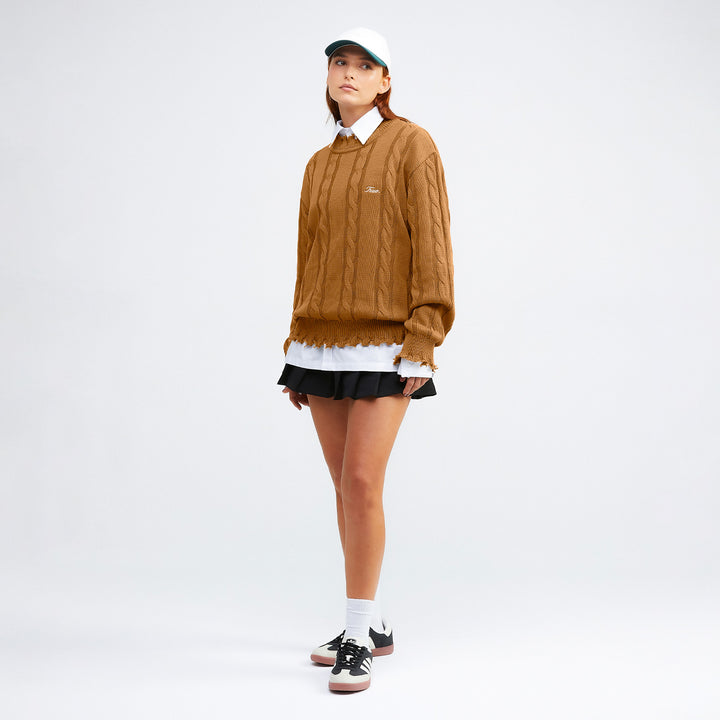 Signature Knit Crewneck Sweater - Camel