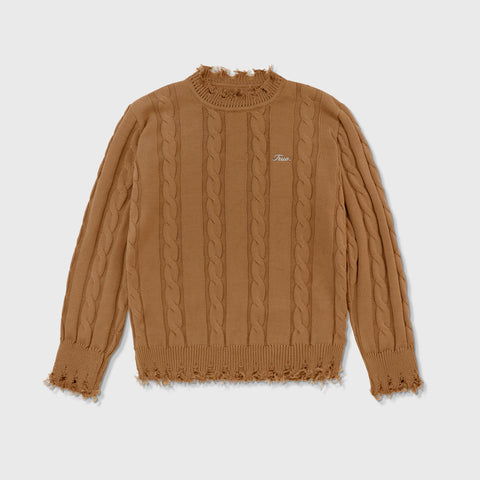 Signature Knit Crewneck Sweater - Camel