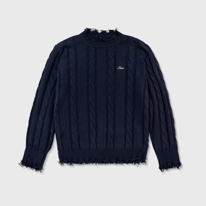 Signature Knit Crewneck Sweater - Navy Blue