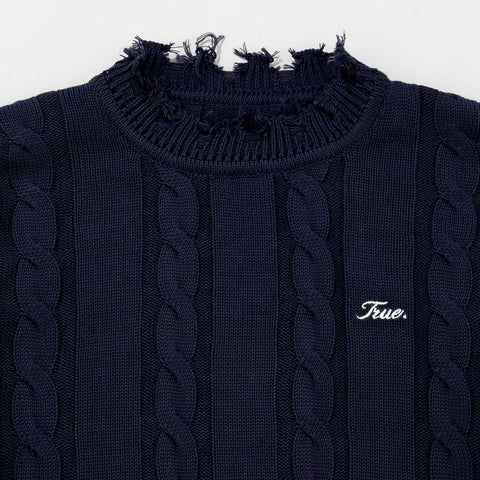 Signature Knit Crewneck Sweater - Navy Blue