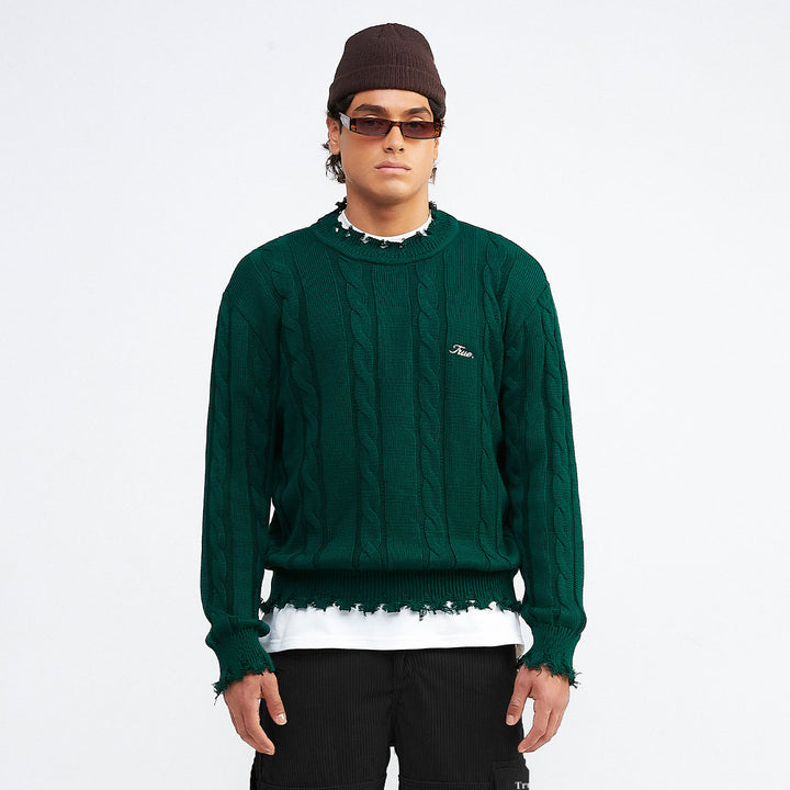 Signature Knit Crewneck Sweater - Pine Green