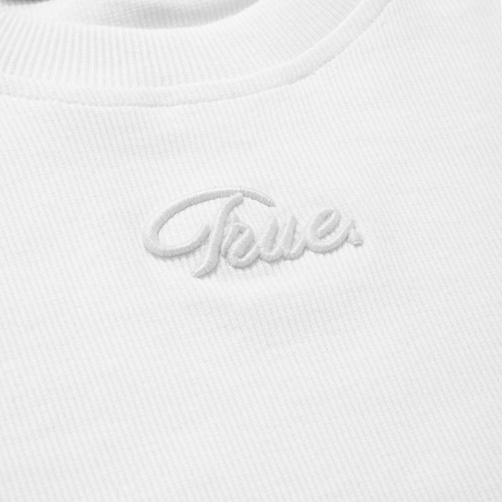 Script Logo Ribbed Slim Tee - White