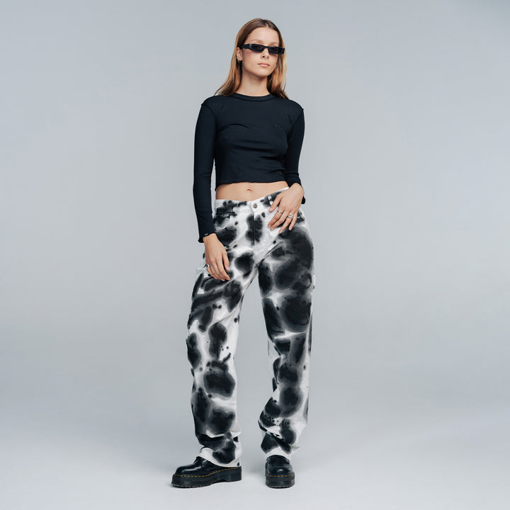 Straight Tie Dye Pants - White