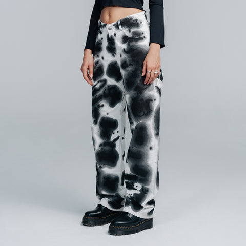 Straight Tie Dye Pants - White