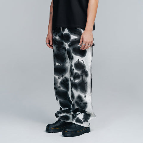 Straight Tie Dye Pants - White