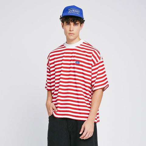 Striped No Fear Tee - Red