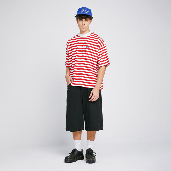 Striped No Fear Tee - Red