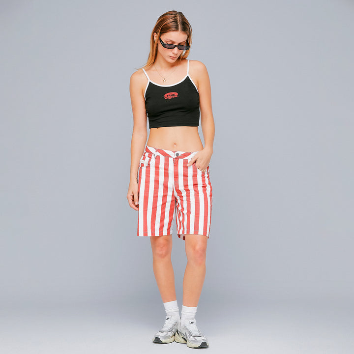 Striped Bermuda Shorts - Red