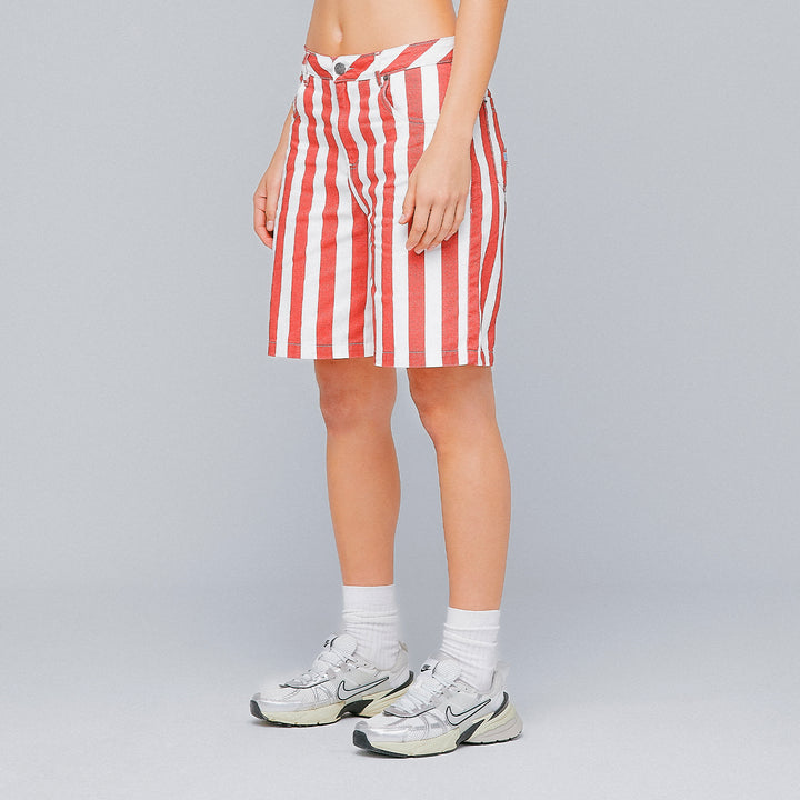 Striped Bermuda Shorts - Red