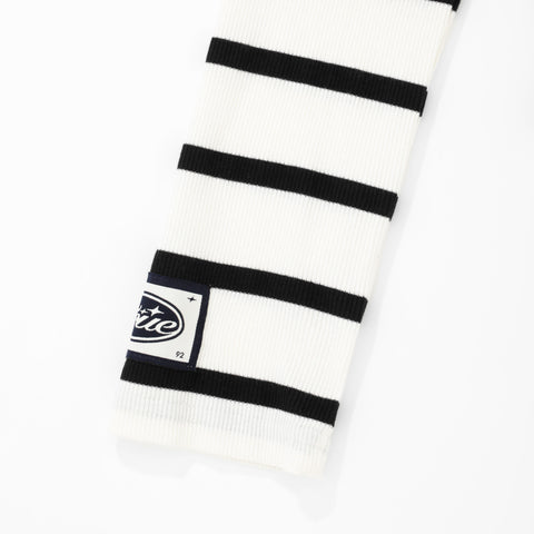 Striped Ribbed LS T-Shirt - White/Black
