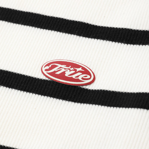 Striped Ribbed LS T-Shirt - White/Black