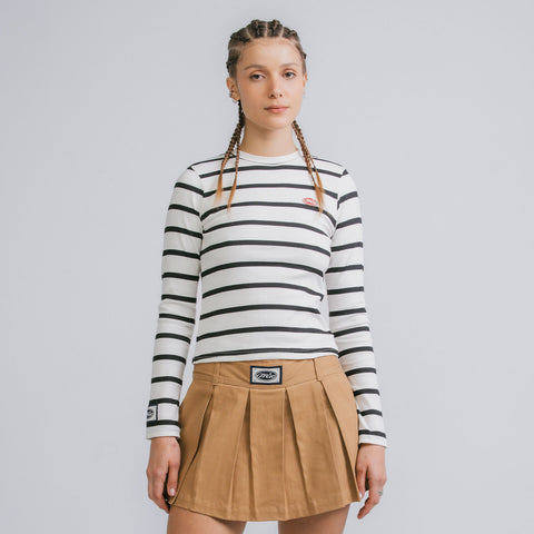 Striped Ribbed LS T-Shirt - White/Black