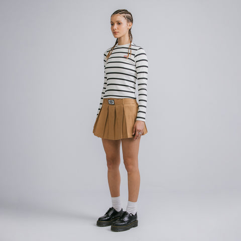 Striped Ribbed LS T-Shirt - White/Black