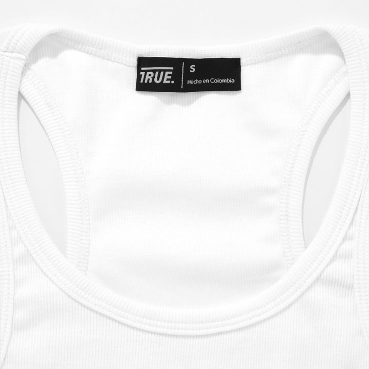 Ribbed Sports Top - White