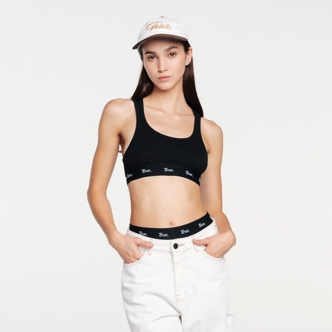 Ribbed Sports Top - Black