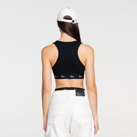 Ribbed Sports Top - Black