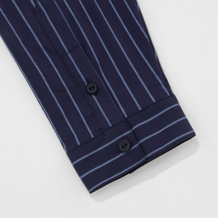 The Journey Striped Shirt - Navy Blue