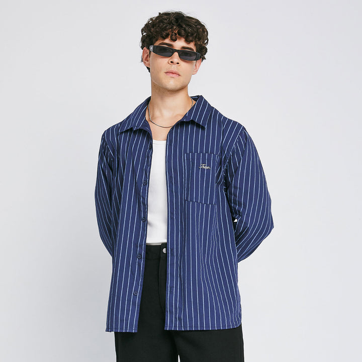 The Journey Striped Shirt - Navy Blue