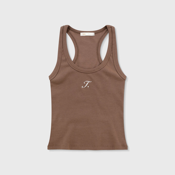 The Journey Ribbed Tank Top - Brown