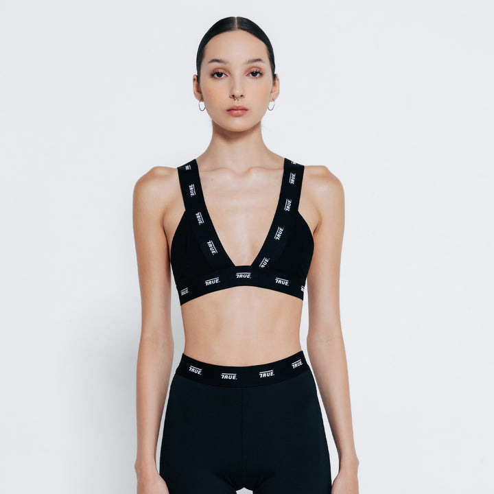 Triangle Top With Elastic Band - Black