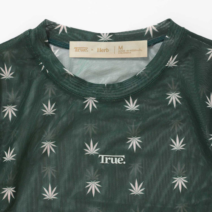 True X Herb Mesh Ls Top - Pine Green
