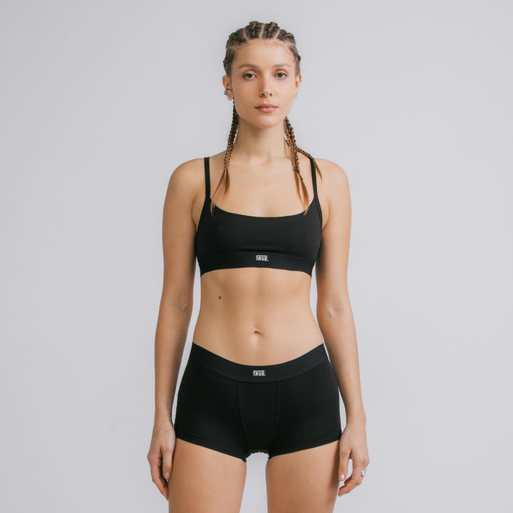True Cotton Bra - Black