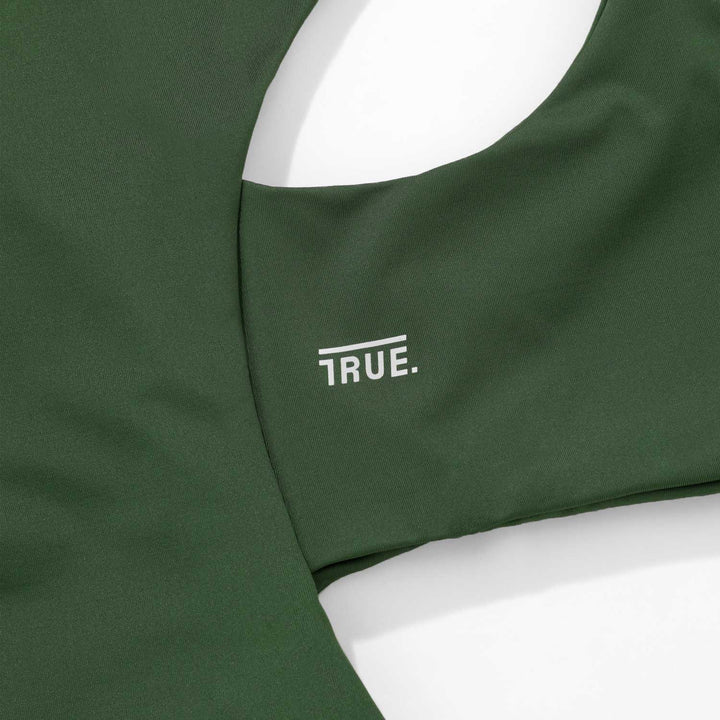 True Logo Asymmetric Bodysuit - Military Green