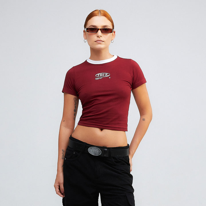 True Lounge Baby Tee - Deep Red