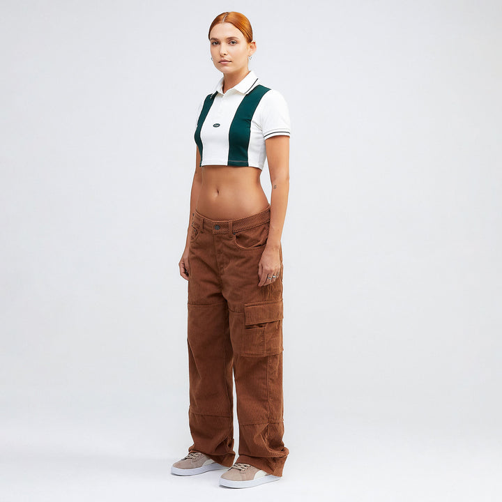 True Lounge Cropped Polo - Pine Green