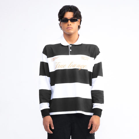 True Lounge LS Boxy Polo - Black